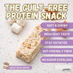 Protein Crispy Rice Treats, 15g Protein, 3g-7g Net Carbs, Low Carb, Fluffy, Soft, Chewy, Gluten Free, High Fiber, Keto-Friendly, No Aftertaste (Salted Toffee Crunch, 3 Pack)