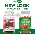 Maxi Health Multivitamin Gummies Vitamins for Adults & Kids - Cherry Flavored Gummy Multivitamins - 60 Vitamin Gummies for Women and Men - Daily Multi Vitamin Womens & Mens Multivitamins Gummies