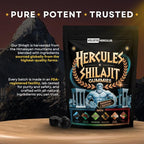 Holistic Hercules Himalayan Gold Shilajit Gummies with Ashwagandha Black Maca Tongkat Ali Panax Ginseng Mucuna | 100% Natural Organic | Vegan Non-GMO Sugar-Free (30)