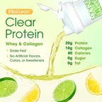 Fit & Lean Clear Protein Powder with Whey Isolate Protein and Collagen, Grass Fed, Muscle Recovery, Skin, Joints, GLP-1 Support, 0g Sugar, Citrus Lime, 20 Servings