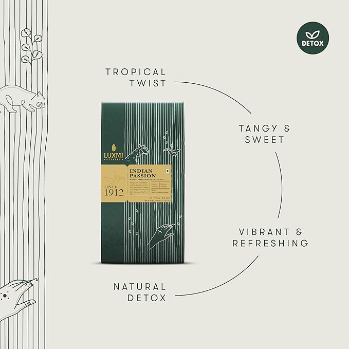 Luxmi Estates - Mango Passionfruit Darjeeling Green Tea, 25 Tea Bags (50g/1.76oz), 100% biodegradable Tea Bags