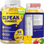 GLP-1, GLP-1 Supplement for Women & Men, Natural GLP 1 Gummies with Berberine, Akkermansia Probiotic, for GLP1 Levels, Metabolism*, lmmune, Energy, Gut & Digestion, No Sugar, 90 Gummies