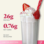 Keto Chow Strawberry | Keto Meal Replacement Shake Powder | Nutritionally Complete | Low Carb | Delicious Easy Meal Substitute | Protein Rich You Choose The Fat | Single Meal Sample