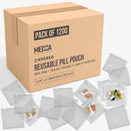 Zippered Pill Pouch Bags - 1200 Pcs, Slide Lock Clear Plastic Mini Bags, BPA-Free for Pills Vitamins, Supplements, Medications, Jewelry, Crafts, Small Objects - Self-Sealing, Reusable, Travel-Friendly