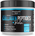 Intentionally Bare Collagen Powder Unflavored - Collagen Peptides Powder with Biotin & Hyaluronic Acid - Non-GMO & Grass Fed Collagen Protein Powder with 10g Protein - Keto Collagen Powder 40 Servings
