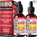 NUSAVA (2 Pack Extra Strength Liquid Vitamin B12 Sublingual Vitamin B Complex - B12 Drops 10000mcg - Methylcobalamin for Energy, Brain, and Heart Support, Raspberry Flavor, 2 floz, 80 Servings