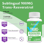 Sublingual Trans-Resveratrol Purity 99%, 3-in-1 Advanced Formula Resveratrol Supplement for Boost NAD+, Immune & Energy Support, Anti-Aging, Skin Health & Antioxidant, 240 Lozenge (240-Day Supply)