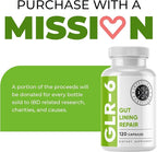 Intestinal Fortitude GLR-6 - Gut Lining Repair Supplement for Gut Health - Leaky Gut Repair with L-Glutamine, Slippery Elm, DGL Licorice Root, Marshmallow Root, Fenugreek - IBS, IBD, GERD - Vegan