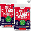 Multi Collagen Peptides w/Prebiotic + Probiotics + Type I, II, III, V, X + Hydrolyzed Collagen Powder w/Vitamin C+D3+B7+K2+E Hyaluronic Acid, Supports Skin Hair Nail Joint, Grass-Fed, Non-GMO (2)