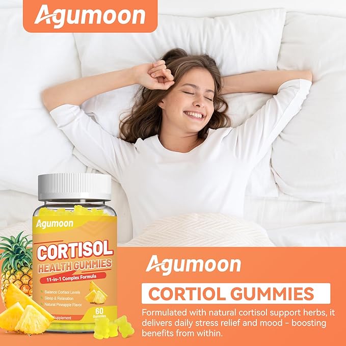 Cortisol Gummies for Women, Cortisol Supplements with Ashwagandha, Magnesium, L-theanine, for Relaxation and Mood Support - 60 Gummies
