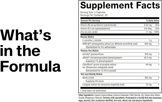 MuscleTech Thermogenic Testosterone Booster for Men, AlphaTest Thermo - T-Boost Mens Supplement with Tribulus Terrestris - Male Gym Workout Supplements for Muscle Growth, Stamina & Energy - 90 Pills