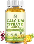 Calcium Citrate 1200mg with Vitamin D3, Calcium Gummies for Women, Calcium Supplements for Bone, Muscle, Immune Support, Sugar Free, Pineapple Flavor - 60 Gummies