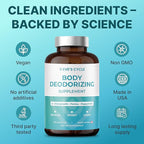 Body Deodorizing Supplement – Natural Internal Deodorant Chlorophyll Capsules with Parsley & Peppermint – 60 Vegan 500mg+ Pills – Bad Breath Treatment for Adults & Cleanse Support, Made in USA