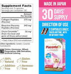LABO Nutrition Le Ageless Placenta 99 with Ceramides -Placenta Supplement with Collagen Peptides, Oryza Ceramides-Skin Regeneration, Hydration, Anti-Aging Wrinkle Support, Immune Health, 60 Capsulesx3