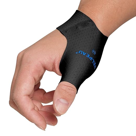 Velpeau Thumb Compression Sleeve for Tendonitis (Pack of 2), Seamless Technology, Gloves Wraps for Arthritis Pain Relief for Women & Men, Splint Liner, Fits Both Hands (Black, Short Version, L)