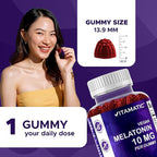 Vitamatic Melatonin 10 mg Vegetarian Gummies – Non-Habit Forming – 60 Gummies per Bottle – 2-Pack (Total 120 Vegan Gummies)