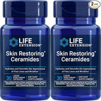 Life Extension Skin Restoring Ceramides, 30 Liquid Vegetarian Capsules (Pack of 2)