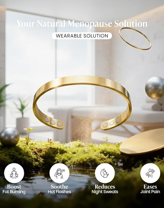 Kalm Bracelet Menopause: Your Natural Menopause Solution, Bracelet for Menopause Relief, Hot Flashes & Pain, Adjustable Bracelets for Women - Natural Hormonal Balance (Onyx)