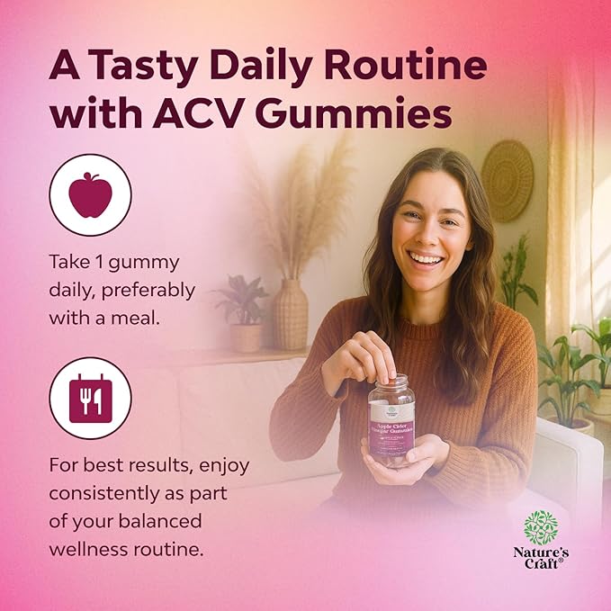 Apple Cider Vinegar Gummies with Mother - Cleanse & Detox ACV Gummies for Weight Loss, Gut Health, Bloating, Metabolism & Energy Support - ACV with Mother with B12 Vitamin, B6 & Pomegranate - 60 Ct