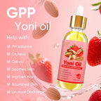 Yoni Oil Wash for Women pH Balance and Wetness, Feminine Oil Ingrown Hair, Nourishing, Moisturizing Formula for All Skin Types, Yoni Care with Vitamin E, Natural Yoni Wash(Strawberry)
