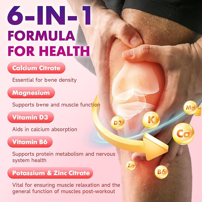 2 Pack Calcium Citrate Gummies 1000mg w/Vitamin D3, High Absorption Calcium Gummies for Women & Men, Plus Magnesium, Potassium, Zinc for Muscle & Immune Support, Raspberry Flavor, 120 Count