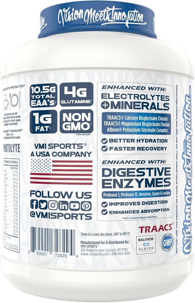 VMI Sports | ProtoLyte Whey Isolate Protein Powder | Low Calorie Whey for Weight Loss and Muscle Gain | Digestive Enzymes | Non-GMO (4.6 lb, Peanut Butter Cookies and Cream)