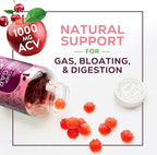 Apple Cider Vinegar Gummies 1000mg Per Serving - Sugar Free ACV Gummy Vitamins Supplement with Vitamin B12 for Energy - Keto Friendly Digestion, Detox, Cleanse Support, Vegan, Non-GMO - 60 Gummies