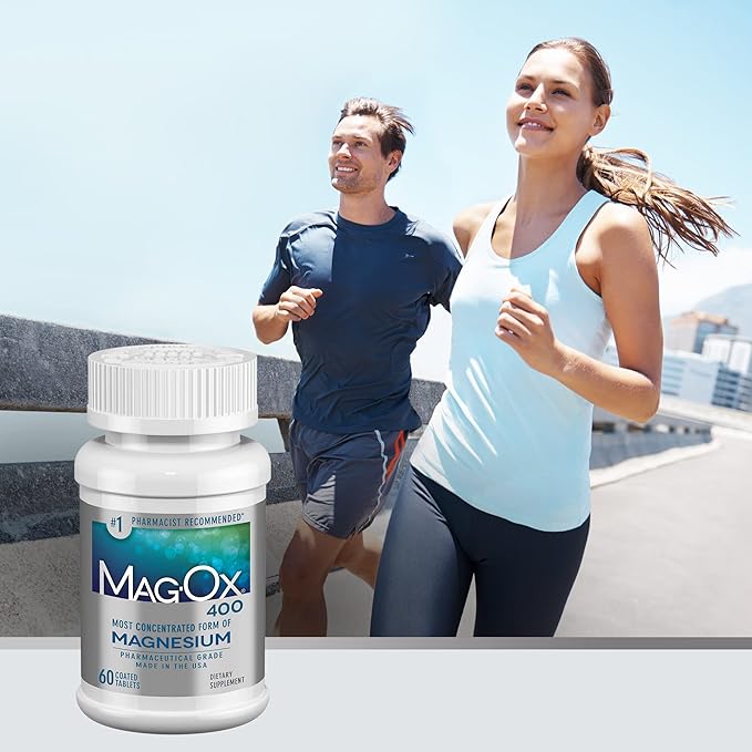 Mag-Ox 400 Magnesium Supplement, Pharmaceutical Grade Magnesium Oxide with 482 mg Per Dose, 60 Tablets