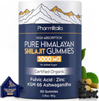Shilajit Gummies - Himalayan Natural Shilajit Gummies 3000mg - Zinc, Ashwagandha - Natural - No Added Sugar - 60 Count