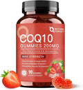 NATURE TARGET CoQ10 Gummies 200mg – High Absorption Coenzyme Q10 Supplements for Heart, Energy & Antioxidant with PQQ，Zinc & Ashwagandha, Strawberry Flavor, 90 Count