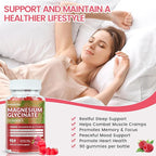 Magnesium Glycinate Gummies 1000mg, Sugar Free Magnesium Potassium Supplements Chewable for Adults with L-Threonate for Sleep, Body Support and Relaxation,90 Raspberry Gummies