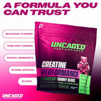 Creatine Monohydrate Gummies 5g with Prebiotic Fiber for Muscle Growth & Strength, 30 Servings, Strawberry - Lab Tested - 5000mg Premium All Natural