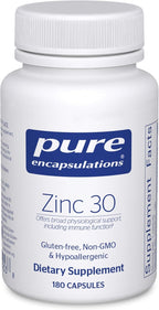 Pure Encapsulations Zinc 30 mg - Supplement for Immune System Support, Growth and Development, and Wound Healing* - with Zinc Picolinate 30 mg - 180 Capsules