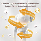 300 Pcs Vitamin D3 K2 5000 IU + 100mcg, Coconut Oil, Gluten-Free, Non-GMO, Soy Free