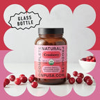Organic Cranberry Capsules 500mg by Complete Natural Products - Cranberry Supplements for Women, Plant Based Powder for Urinary Tract & Bladder Support, Vegan Non GMO No Fillers Formula Made in USA