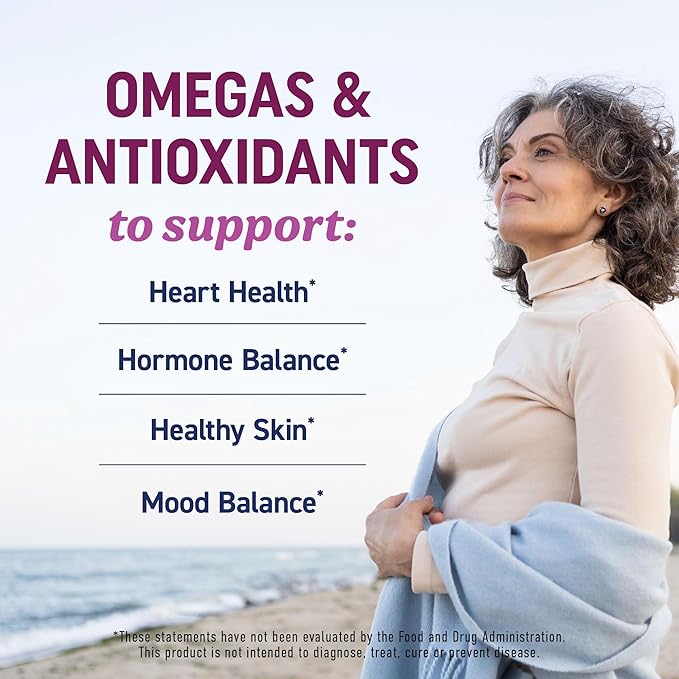 Fish Oil Omega 3 Supplements for Women | DHA + EPA | Heart Health, Hormone Balance, Skin & Wellness Support | 600MG Omega3 + 800MG Evening Primrose Oil | Omega 3 Supplement for Women | 120 Ct.