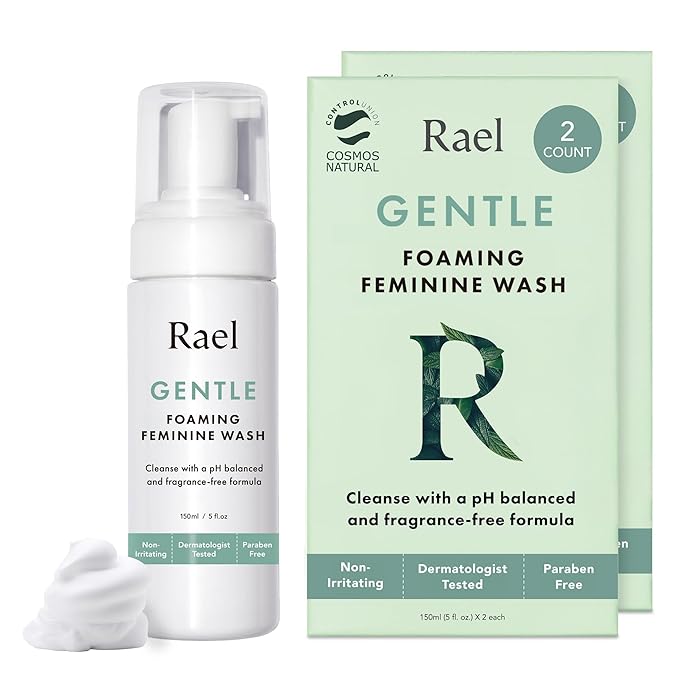 Rael Feminine Wash, Foaming Cleanser for Women, Unscented, Clean Ingredients (5oz, 4 Pack)