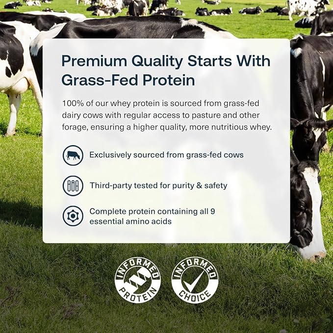 Transparent Labs Grass-Fed Whey Protein Isolate - Naturally Flavored, Gluten Free Whey Protein Powder with 28g of Protein per Serving & 9 Amino Acids - 30 Servings, French Vanilla