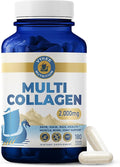 Vykee Nutrition Multi Collagen Capsules with Biotin + Hyaluronic Acid - Hair, Skin & Nail Support - Non-GMO, Gluten Free Dietary Supplement - 180 Capsules