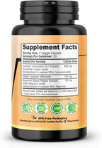 Turmeric Curcumin with Ginger, BioPerine Black Pepper, 95% Curcuminoids, Natural Joint & Healthly Inflammatory Support, Antioxidant Tumeric Supplement, 60 Veggie Capsules, Made in USA, by SMS