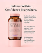 Vitamin Bounty Women's Pro-Daily Probiotic - Supports Vaginal, Digestive & pH Balance, 10 Billion CFUs, 5 Strains + Cranberry - 2 Pack of 60 Capsules