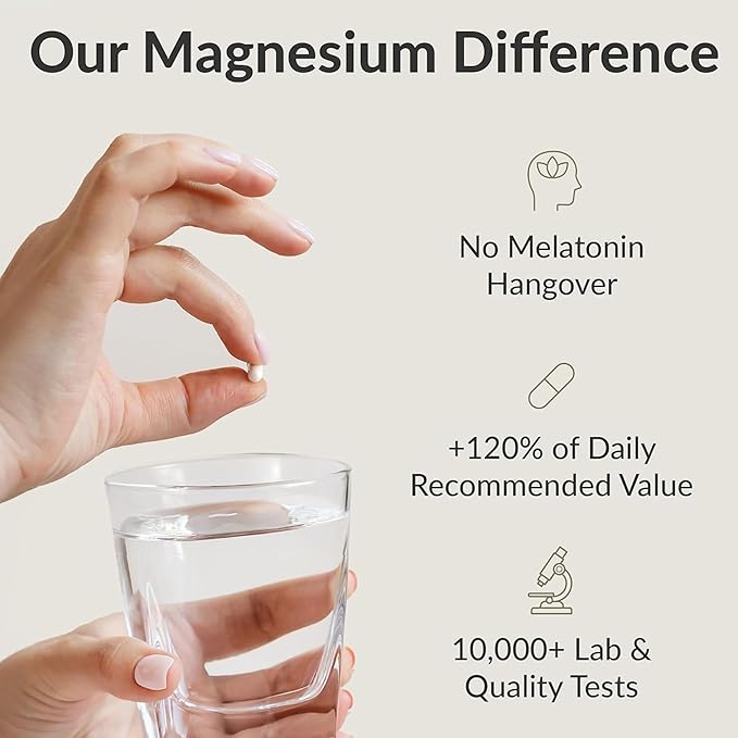 BIOptimizers Magnesium Breakthrough Supplement with 500mg - 7 Forms of Magnesium: Glycinate, Malate, Citrate, and More - Natural Support for Sleep and Cognitive Function -30 Capsules- Calming Vitamins