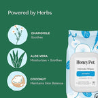 The Honey Pot Company - Feminine Wipes - Daily PH Balancing, Fragrance & Sulfate Free Wipes for Intimate Parts, Body, or Face - Hygiene Products - Sensitive 30 ct