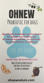 OHNEW Natural Dog Probiotic Supplement, Odor Control Formula with Orange and Honey, 5ml Daily Serving Max