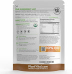 Plantvital Vegan Protein Powder Plant Based, Organic Protein Powder Chocolate 24g/0g Sugar, 12 Superfoods, Veggies, Probiotics, Raw Cocoa, Kale, Beets, Spirulina, Pea, Gluten-Free, Keto-Friendly,32oz
