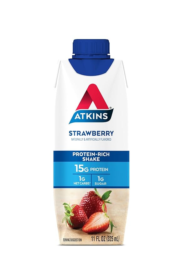Atkins Gluten Free Protein-Rich Shake, Strawberry, 4 Count