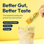TEAZEN Lemon Ginger Hot Kombucha Tea, Live Probiotics & Postbiotics, Relaxation and Warmth for Colds and Sore Throat, Hydration Drink Mix, Sugar Free, 30 Sticks, 5.29oz