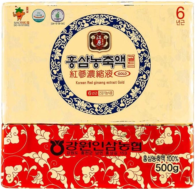 Gangwoninsam] Korean Red Ginseng Extract Gold 500g / 17.63 fl. oz – Contains 100% Pure Korean 6-Year-Old Red Ginseng Root Extract