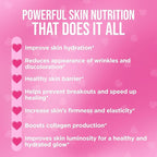 Skin Gummies for Women & Teens – Beauty Vitamin Gummy with Sea Moss, Multi Collagen Peptides, CoQ10, Retinol, Vegan Colostrum, L-Glutathione & Antioxidants for Hydrated, Clear, Acne Free, Glowing Skin