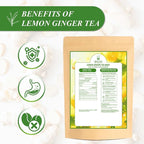 WT WEETEE Lemon & Ginger Herbal Tea, 100% Natural Ingredients, Made With Lemongrass, 100 Count Caffeine-Free Tea Bags